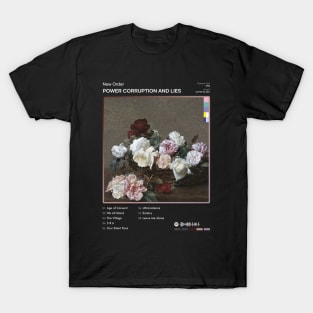 New Order - Power Corruption and Lies Tracklist Album T-Shirt